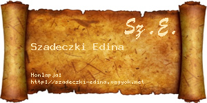 Szadeczki Edina névjegykártya